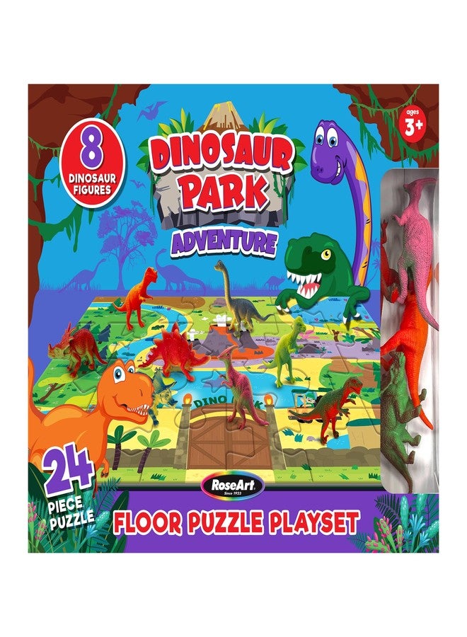RoseArt - Kids Floor Puzzle Playset - Dinosaur Park Adventure - 24 Piece Jigsaw Puzzle - Image 1